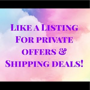 Like a Listing for private offers & shipping deals